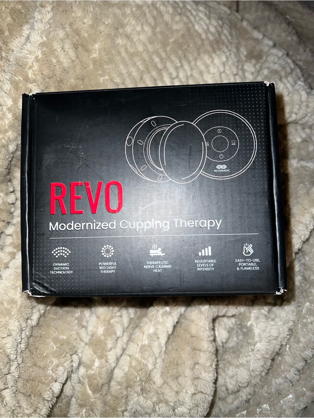 Revo Black Cupping Therapy Device with Red Logo